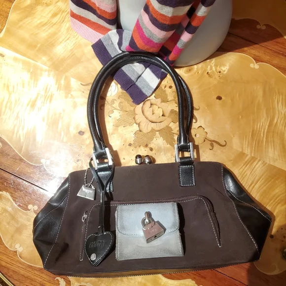 Jeanne Lottie Vintage Suede Lock Shoulder Bag - Picture 4 of 11